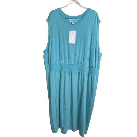 NWT Athleta Santorini Cinch Dress Rose‎ Plus Size 3X Turquoise - Picture 2 of 8